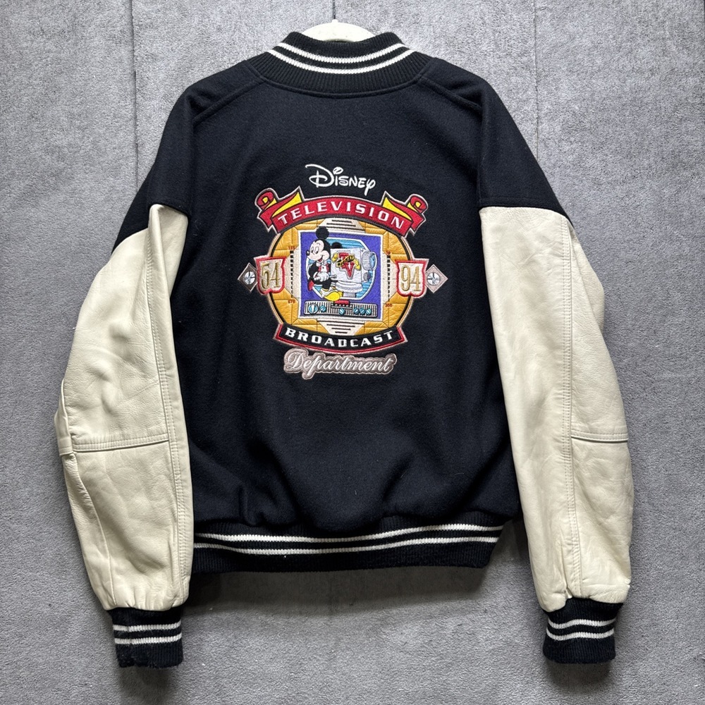 Disney Studio Varsity Jacket Mickey‎ Mouse 1994 Leather Size Small